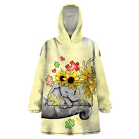 Autism Acceptance Month - Elephant With Sunflower Wearable Blanket Hoodie TS07 - Wonder Print Shop