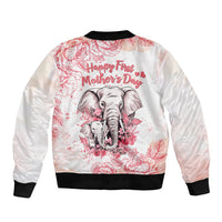 Personalised Mother's Day Elephant Mom & Baby First Mother Day Together Sleeve Zip Bomber Jacket TS07 - Wonder Print Shop