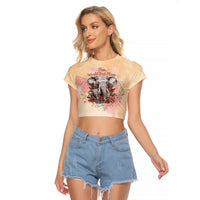 Then World Best Mom Now World Greatest Grandma - Mother's Day Raglan Cropped T Shirt TS07 - Wonder Print Shop