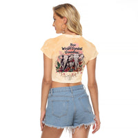 Then World Best Mom Now World Greatest Grandma - Mother's Day Raglan Cropped T Shirt TS07 - Wonder Print Shop