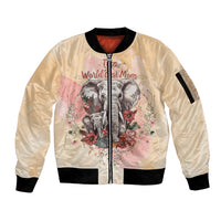 Then World Best Mom Now World Greatest Grandma - Mother's Day Sleeve Zip Bomber Jacket TS07 - Wonder Print Shop