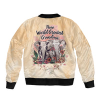 Then World Best Mom Now World Greatest Grandma - Mother's Day Sleeve Zip Bomber Jacket TS07 - Wonder Print Shop