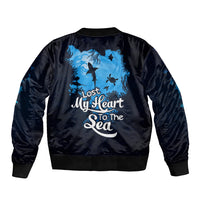 World Ocean Day Sleeve Zip Bomber Jacket Lost My Heart To The Sea TS07 - Wonder Print Shop