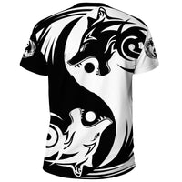 Viking T Shirt Ying Yang Wolf RLT12 - Wonder Print Shop