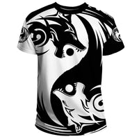 Viking T Shirt Ying Yang Wolf RLT12 - Wonder Print Shop