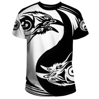 Viking T Shirt Ying Yang Raven RLT12 - Wonder Print Shop