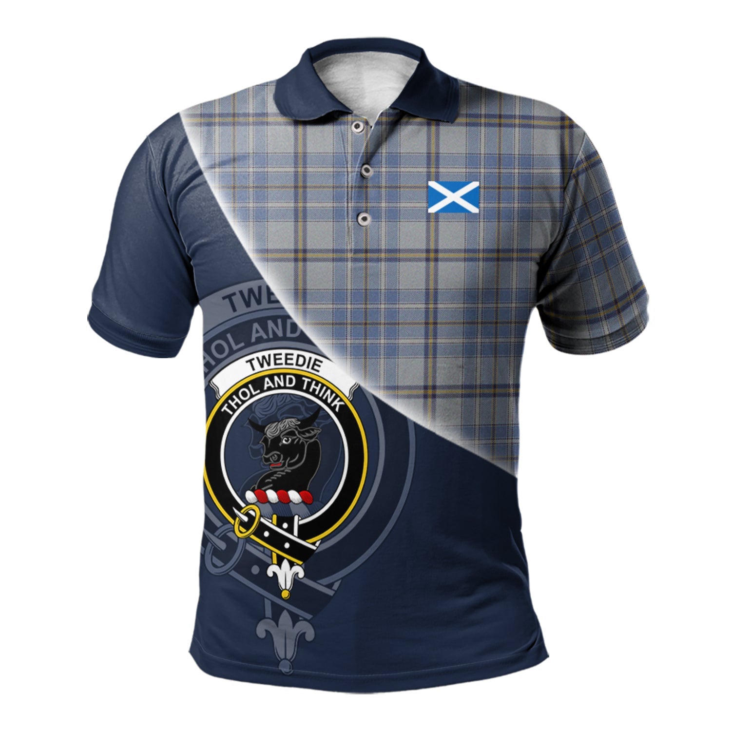 scottish-tweedie-clan-crest-tartan-scotland-flag-half-style-polo-shirt
