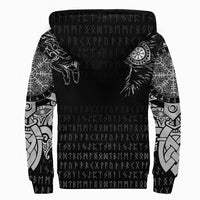 Viking Sherpa Hoodie - Raven and Wolf Special Tattoo RLT12 - Wonder Print Shop