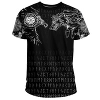 Viking T Shirt Raven and Wolf Special Tattoo RLT12 - Wonder Print Shop