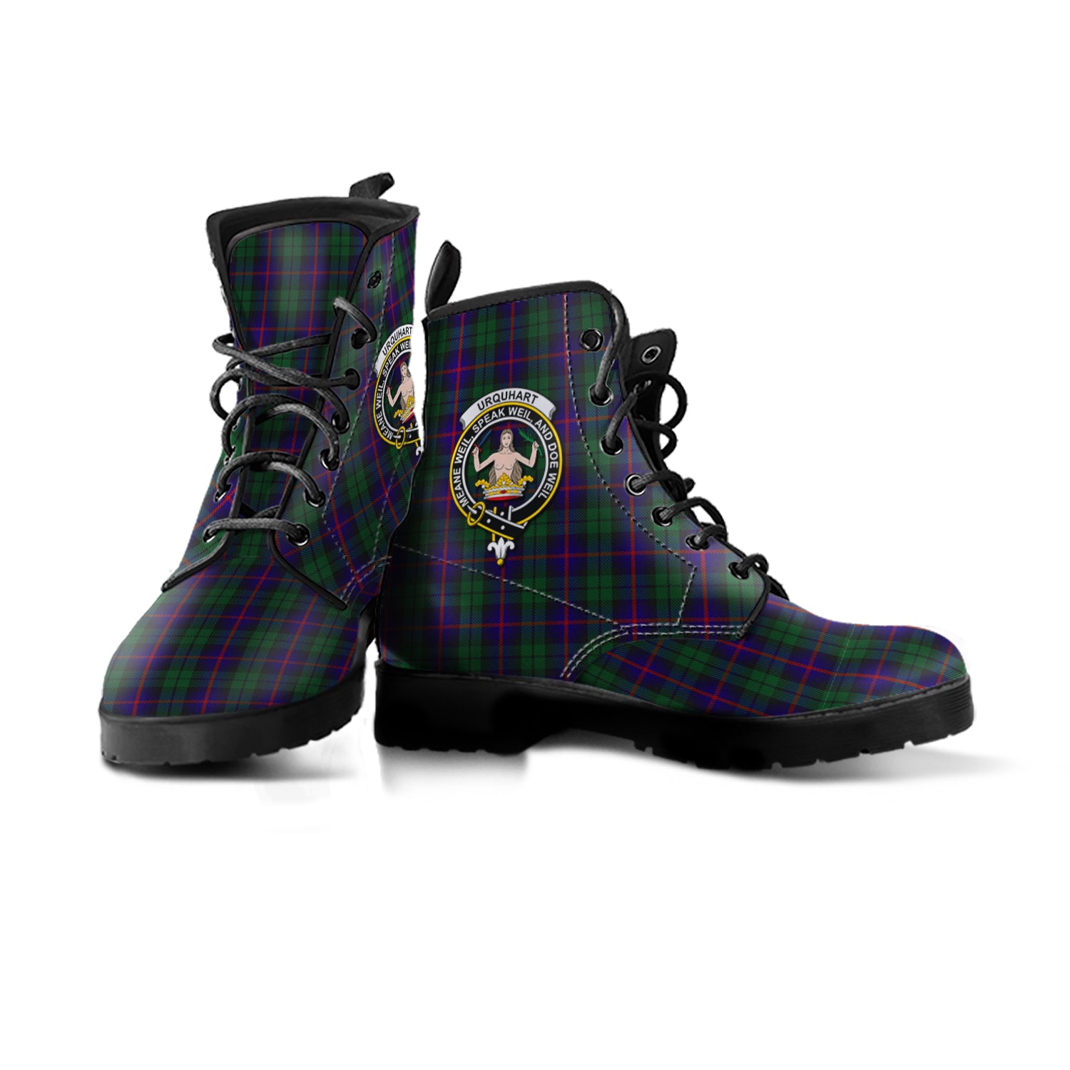 scottish-urquhart-clan-crest-tartan-leather-boots