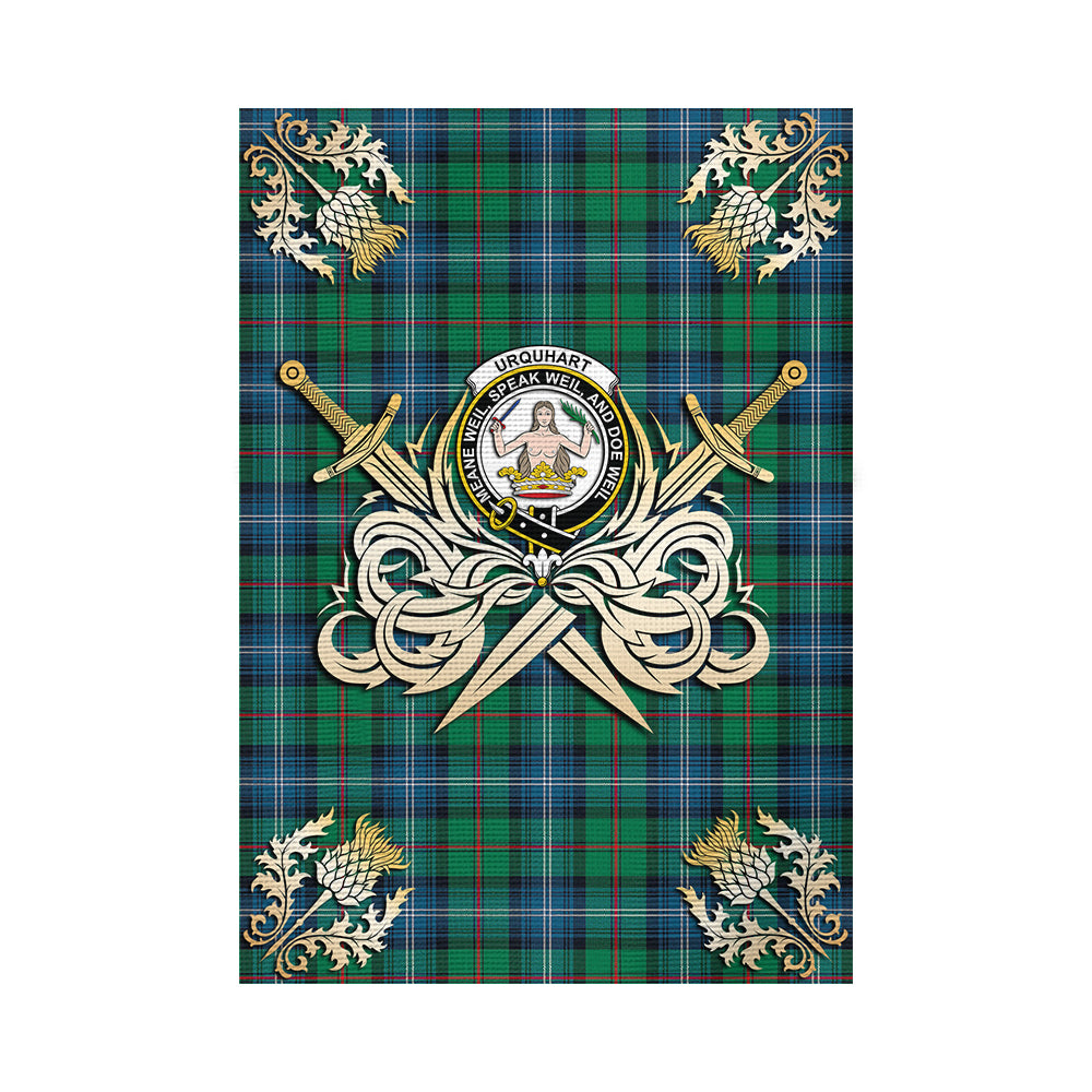scottish-urquhart-ancient-clan-crest-courage-sword-tartan-garden-flag