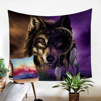 Native American Tribal Wolf Dream Catcher Tapestry LT10 - Wonder Print Shop