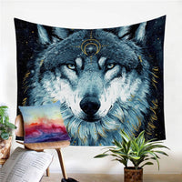 Native American Howling Wolf Forest Art Print Tapestry LT10 - Wonder Print Shop