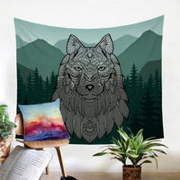 Native American Tribal Wolf Dream Catcher Tapestry LT10 - Wonder Print Shop