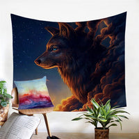 Native American Light and Dark Wolf Printed Tapestry LT10 - Wonder Print Shop
