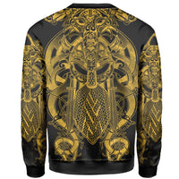 Viking Sweatshirt - Fenrir and Tyr Tattoo Gold Version RLT12 - Wonder Print Shop
