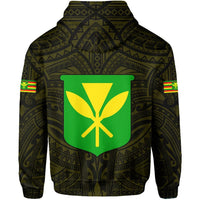 Polynesian Kanaka Maoli Royal Coat of Arms Hawaii Hoodie Yellow - Wonder Print Shop