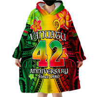 Vanuatu 1980 Long God Yumi Stanap Happy 42nd Independence Anniversary Wearable Blanket Hoodie - Wonder Print Shop