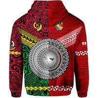 Custom Vanuatu And Tonga Hoodie Polynesian Together Bright Red LT8 - Wonder Print Shop