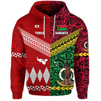 Vanuatu Tonga Hoodie Polynesian Together Bright Red LT8 - Wonder Print Shop