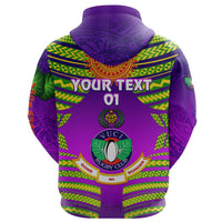 Custom Fiji Vuci Rugby Club Zip Hoodie Creative Style Purple, Custom Text And Number LT8 - Wonder Print Shop