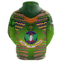 Custom Fiji Vuci Rugby Club Zip Hoodie Creative Style Green LT8 - Wonder Print Shop