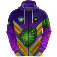 Fiji Vuci Rugby Club Zip Hoodie Creative Style Purple LT8 - Wonder Print Shop