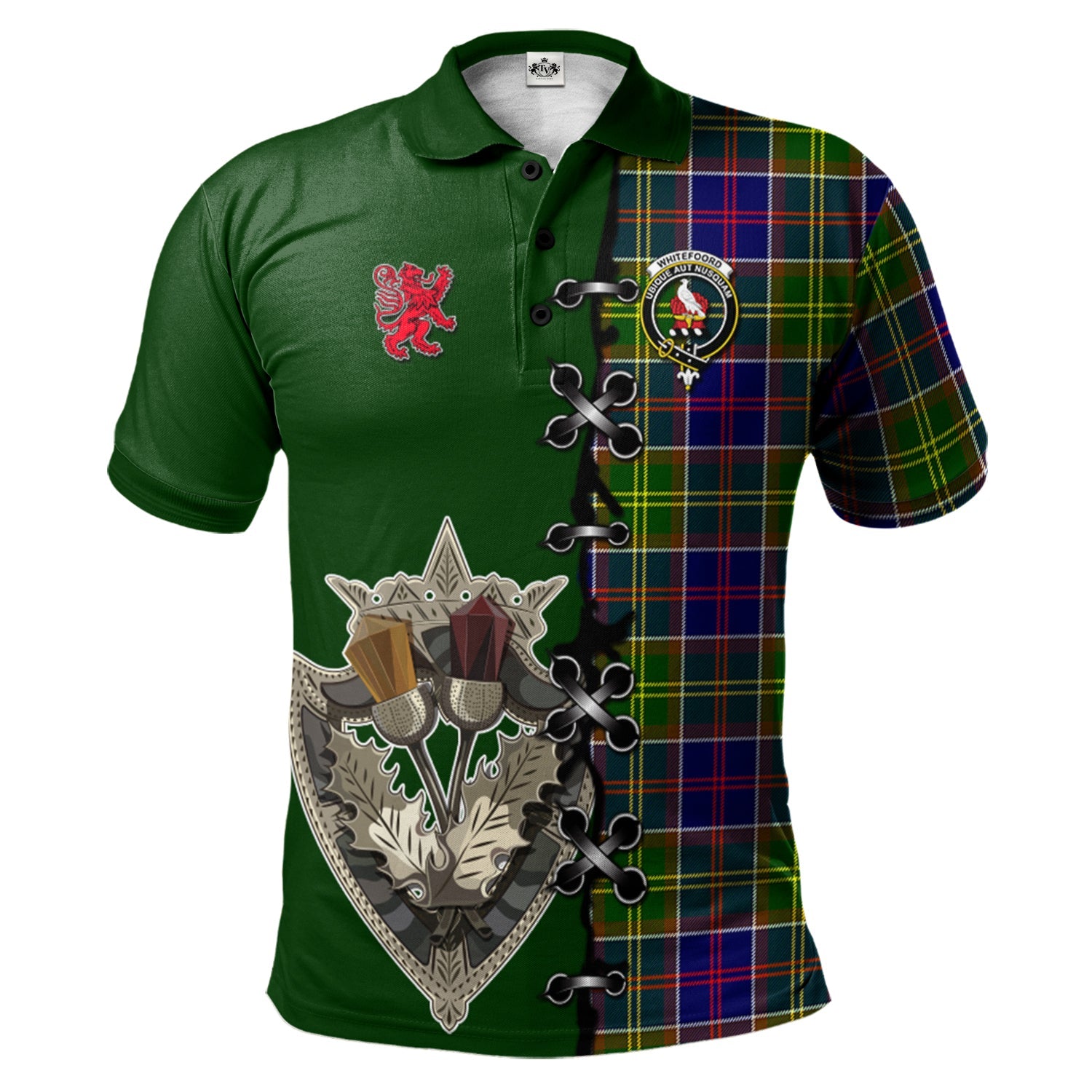 scottish-whitefoord-modern-clan-crest-tartan-lion-rampant-and-celtic-thistle-polo-shirt