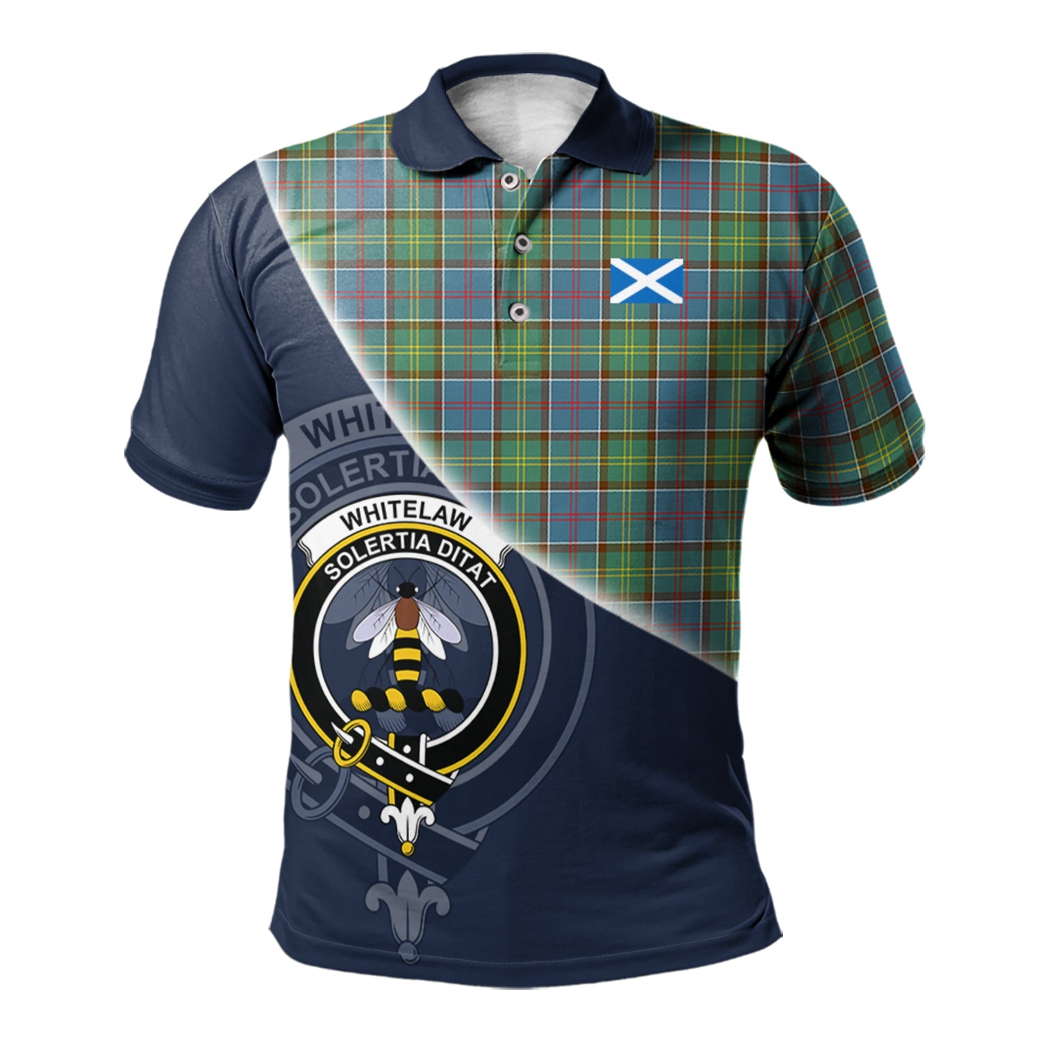 scottish-whitelaw-clan-crest-tartan-scotland-flag-half-style-polo-shirt