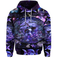 Wicca Tree Of Life With Witch Hoodie Simple Vibes LT8 - Wonder Print Shop