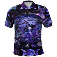 Wicca Tree Of Life With Witch Polo Shirt Simple Vibes LT8 - Wonder Print Shop