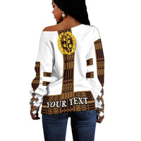 (Custom Personalised) Eritrea Women Off Shoulder Sweater Fancy Tibeb Vibes NO.1 Ver - White LT8 - Wonder Print Shop