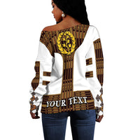(Custom Personalised) Eritrea Women Off Shoulder Sweater Fancy Tibeb Vibes - White LT8 - Wonder Print Shop