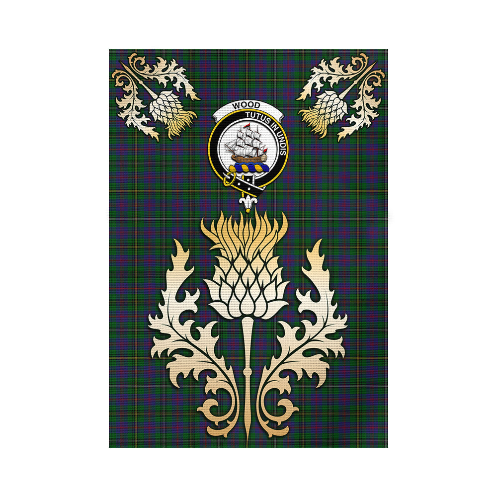 scottish-wood-clan-crest-gold-thistle-tartan-garden-flag