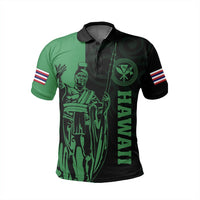 Hawaii King Polynesian Polo Shirt Lawla Style Green - Wonder Print Shop