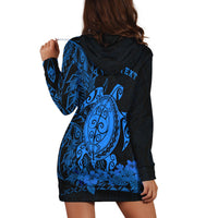 (Custom Personalised) Hawaii Polynesian Hoodie Dress Blue Sea Turtles Hawaiian LT13 - Wonder Print Shop