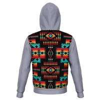 Gray Native Tribes Pattern Native American All Over Hoodie LT10 - Wonder Print Shop