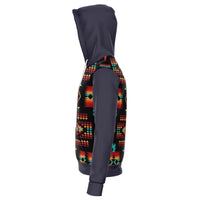 Gray Native Tribes Pattern Native American All Over Hoodie LT10 - Wonder Print Shop