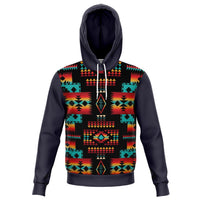 Gray Native Tribes Pattern Native American All Over Hoodie LT10 - Wonder Print Shop