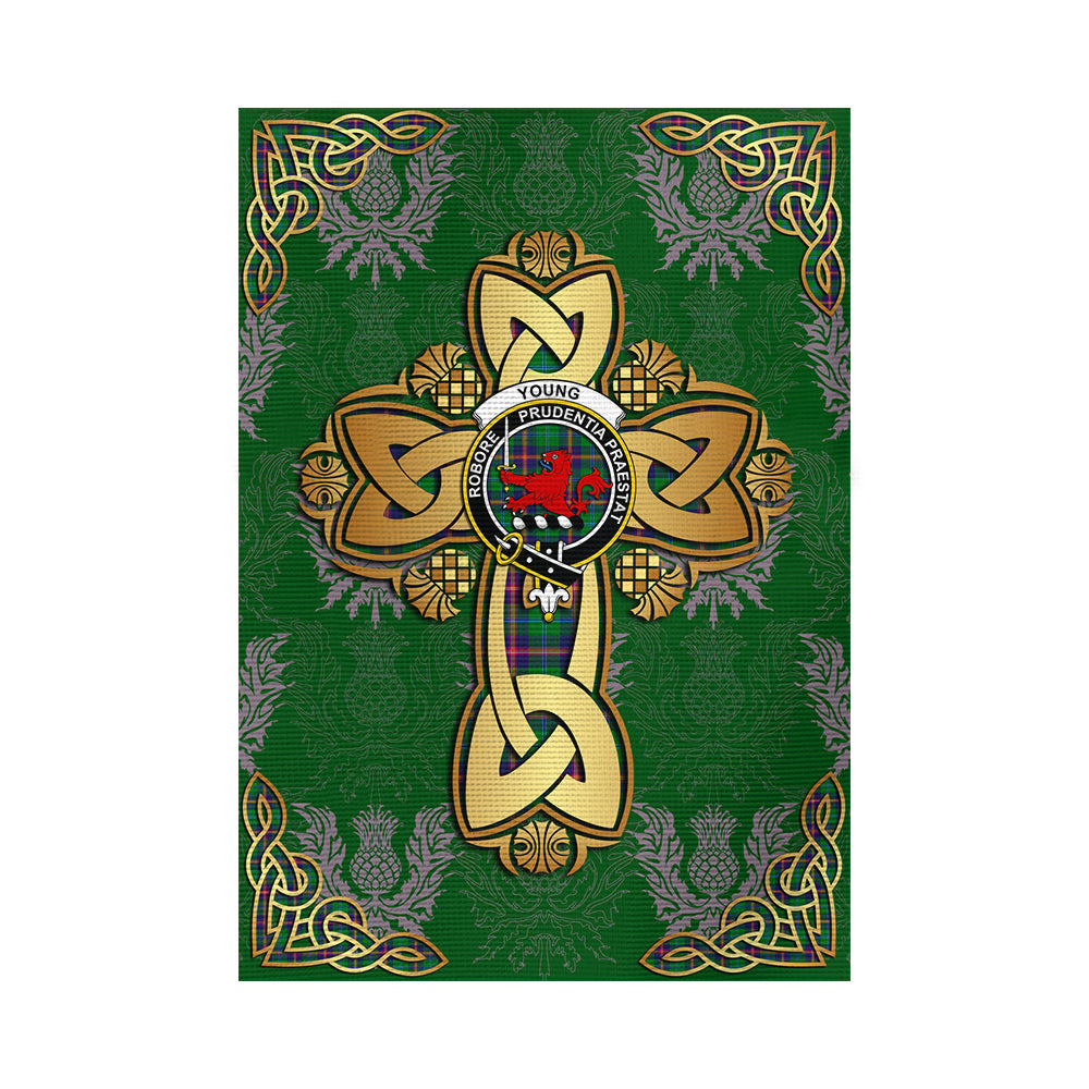 scottish-young-modern-clan-crest-tartan-golden-celtic-thistle-garden-flag