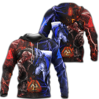 Viking Zip Hoodie - Ragnar and Wolf RLT12 - Wonder Print Shop