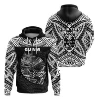 Custom Guam Rugby Zip Hoodie Polynesian Patterns Black LT16 - Wonder Print Shop