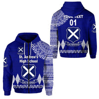 Custom St. Andrews High School Zip Hoodie Simple Style LT8 - Wonder Print Shop