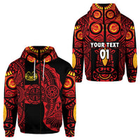 Custom Marquesas Islands Zip Hoodie Marquesan Tattoo Original Style Red LT8 - Wonder Print Shop