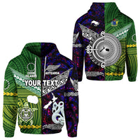 Custom New Zealand Cook Islands Zip Hoodie Together Purple LT8 - Wonder Print Shop