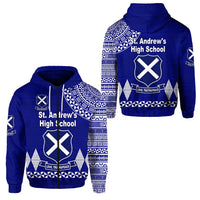 St. andrews High School Zip Hoodie Simple Style LT8 - Wonder Print Shop