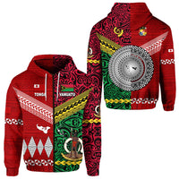Vanuatu Tonga Zip Hoodie Polynesian Together Bright Red LT8 - Wonder Print Shop
