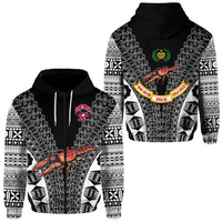 Fiji Rewa Rugby Union Zip Hoodie Tapa Style Black LT8 - Wonder Print Shop