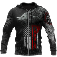 Viking Zip Hoodie - American Viking Fenrir RLT12 - Wonder Print Shop