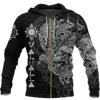 Viking Viking Warrior Valhalla ZIp Hoodie Style Vegvisir RLT12 - Wonder Print Shop